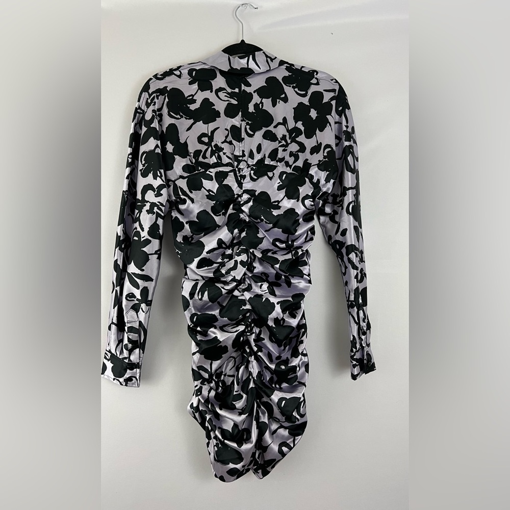 Zara Satin Lavender & Black The Dita Floral Dress - Picture 4 of 9